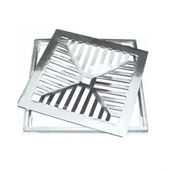 GRELHA C/SUPORTE ALUM. CONCAVA 25X25CM (3014 P)