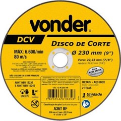 DISCO DE CORTE  INOX 230X2,0X22,2MM DCV