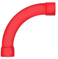 CURVA 90 RIGIDA C/ BOLSA PVC 3/4 VERMELHA
