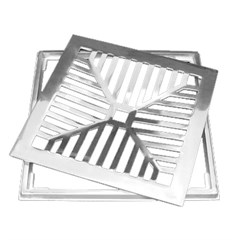 GRELHA C/SUPORTE ALUM. CONCAVA 40X40CM (3018 P)
