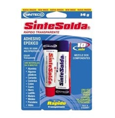 ADESIVO EPOXI SINTESOLDA RAPIDO 14G 10MIN TRANSP.