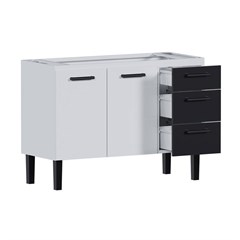 GABINETE ACO P/PIA ATENA 1.20M C/GAVETAS PRETAS