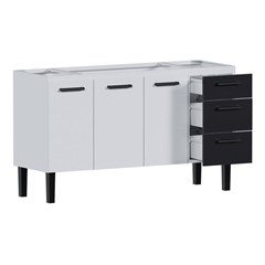 GABINETE ACO P/PIA ATENA 1.50M C/GAVETAS PRETAS