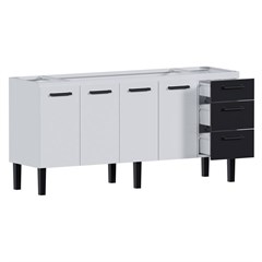 GABINETE ACO P/PIA ATENA 1.80M C/GAVETAS PRETAS