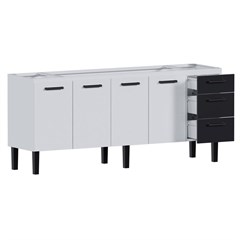 GABINETE ACO P/PIA ATENA 2.00M C/GAVETAS PRETAS