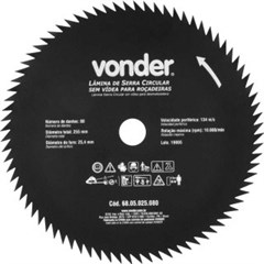 LAMINA SERRA CIRCULAR P/ROC S/VIDEA 255X25,4X80D