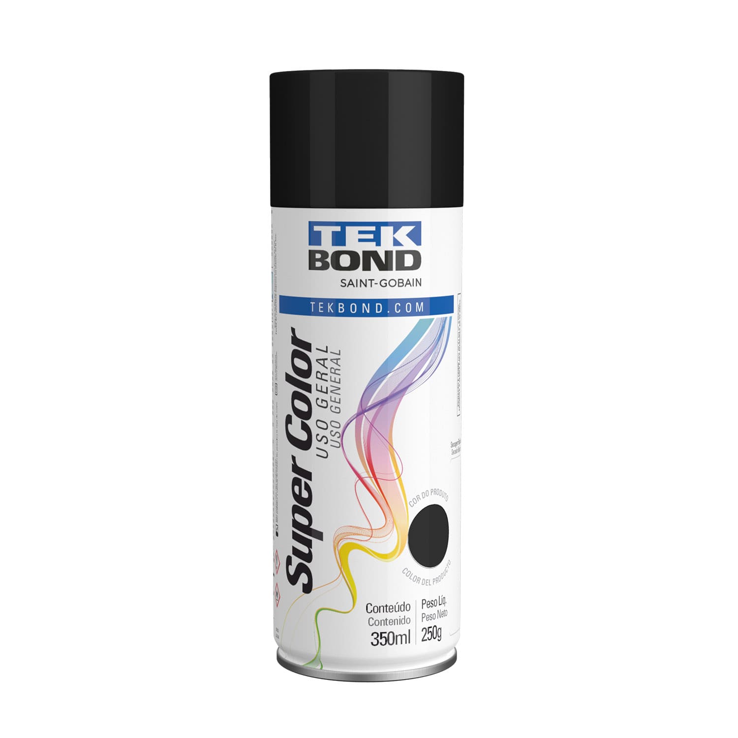 TINTA SPRAY  USO GERAL 350ML PRETO BRILHANTE