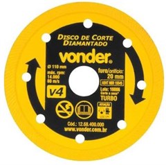 DISCO DIAMANTADO  110MM V4 TURBO CERAMICA