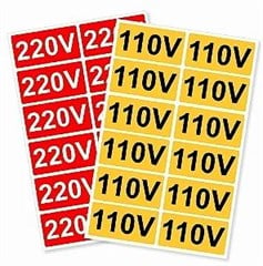 ETIQUETA ADESIVA P/TOMADA 220V 15X32MM C/12
