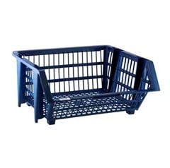 CESTO EXPOSITOR PLASTICO AZUL GRANDE 44X26X34CM