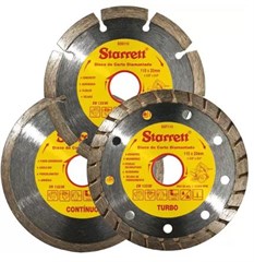 KIT 3 DISCOS DIAMANTADO 110MM CONTINUO/SEGM/TURBO*