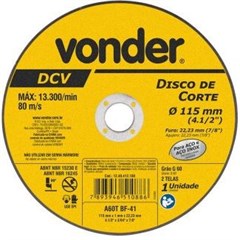 DISCO DE CORTE  INOX 115X1,0X22,2MM DCV