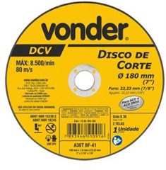 DISCO DE CORTE  INOX 180X1,6X22,2MM DCV
