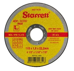 DISCO DE CORTE  INOX   115X1,6X22,2MM