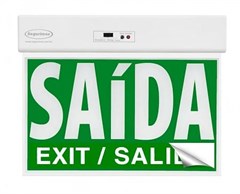 SINALIZACAO SAIDA SLIM D.FACE C/ADESIVO 24X18 BIV*