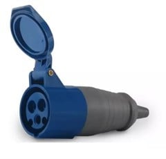 ACOPLADOR INDUSTRIAL 220V 16A 2P+T AZUL ACS-3056