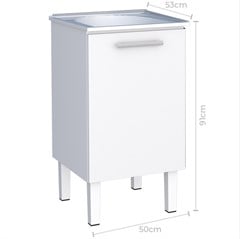 GABINETE ACO C/TANQUE 50CM VENUS BRANCO MONTADO