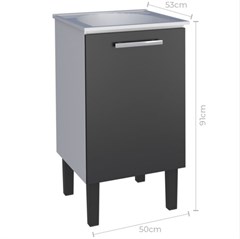 GABINETE ACO C/TANQUE 50CM VENUS PRETO MONTADO