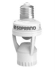 SENSOR PRESENCA + FOTOCEL.BASE SOQ E-27 BIV*