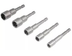 JOGO SOQ MAGNETICOS 6 A 13MM ENC.SEXT.1/4 5PCS ACV