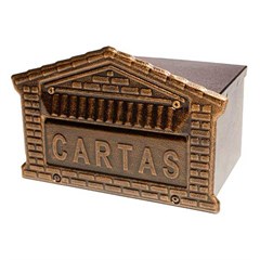 CAIXA CORREIO TIJ CHAPA DET.OURO 15X21X12CM (2130)