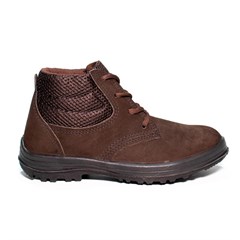 BOTINA COURO AMARRAR NOBUCK MARROM N.45