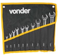 JOGO CHAVES COMBINADAS 6 A 22MM 10PCS CRV CROMADA