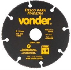 DISCO DE CORTE P/MADEIRA 110X1,2X20MM DMV110