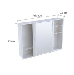 ARMARIO BANHEIRO 46,5X32X9,5CM BRANCO