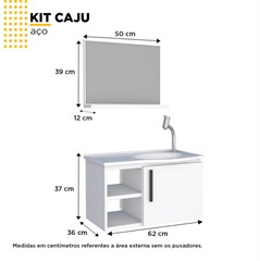 GABINETE ACO P/BANH.60CM CAJU BCO KIT (P101826)