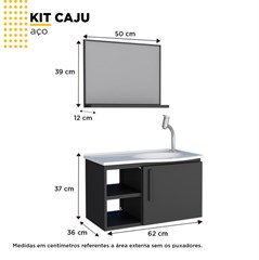 GABINETE ACO P/BANH.60CM CAJU PTO KIT (P101993)